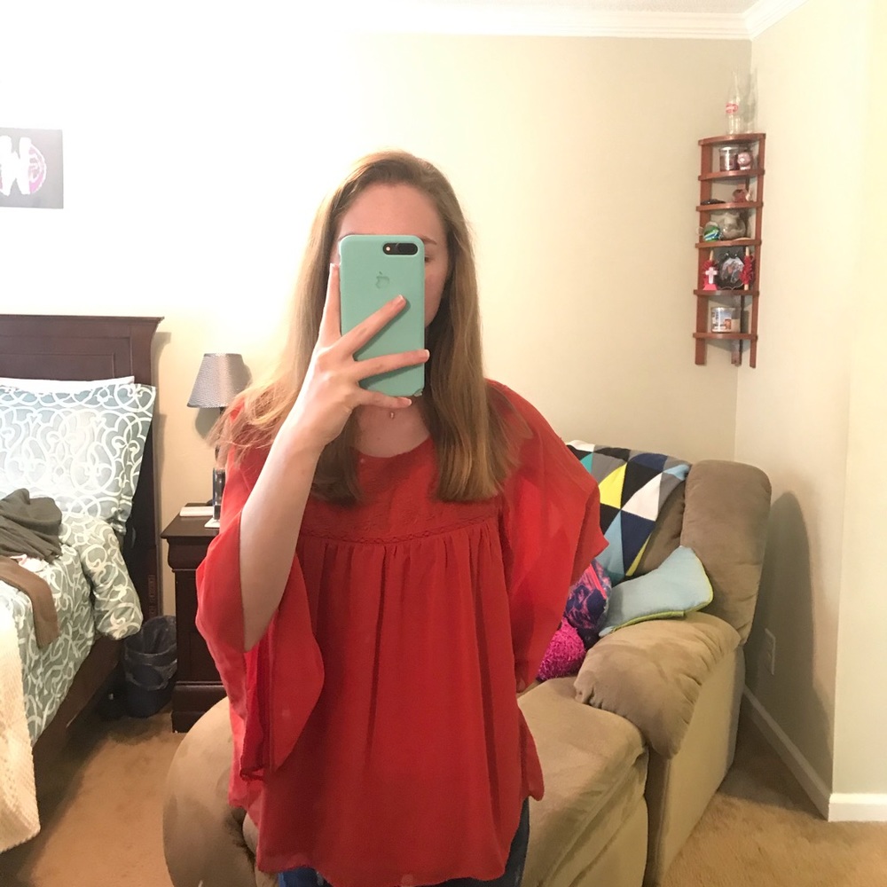 New York & Company Orange Blouse